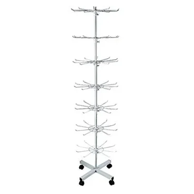 KTG 7 Layers Metal Rotating Display Stand, Multi Layered Display For Jewellery, Clothes Shop (White)