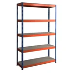 SUWAS TROLLEY STORE 80-100 Kg Load Capacity 5 Shelf Mild Steel Powder Coated Storage Rack SU-SR-004-(Warranty -1 Year)