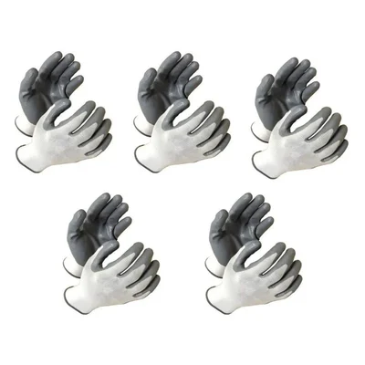 7 Shield Pack of 5 Pairs Rubber Grade, Cut Resistant, PU Coated Safety Poly-nylon Hand Gloves(Pack-5)