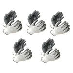 7 Shield Pack of 5 Pairs Rubber Grade, Cut Resistant, PU Coated Safety Poly-nylon Hand Gloves