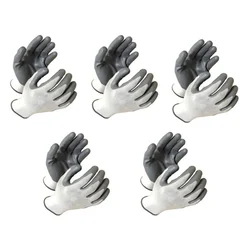 7 Shield Pack of 5 Pairs Rubber Grade, Cut Resistant, PU Coated Safety Poly-nylon Hand Gloves(Pack-5)