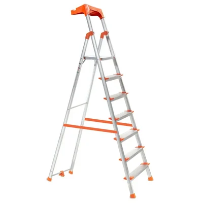 PROHOME 7 Step Foldable Aluminium Tool Tray Ladder for Home ( AQUA-LADD-07 APEX ) 5-Year Warranty