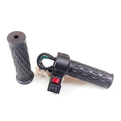 Premium Quality 7-Wire Twist Throttle for 36V-60V Electric Scooters, with 2 Red Rocker Functions & Matching Grip