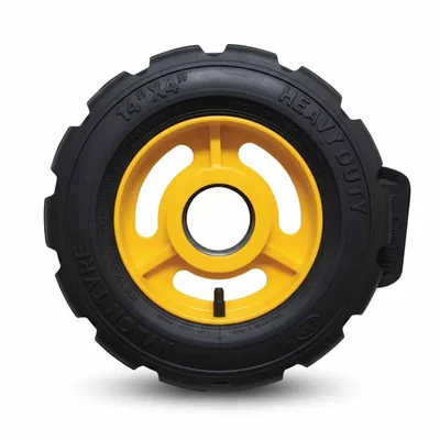 Heavy Duty 350 x 100 MM / 14 x 4 Inch 800 Kg Load Capacity Rubber Wheel ( C.I + Wheel ) Without Ball Bearing