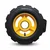 Heavy Duty 350 x 100 MM / 14 x 4 Inch 800 Kg Load Capacity Rubber Wheel ( C.I + Wheel ) Without Ball Bearing