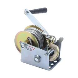 HT Manual Hand Winch With 10-Meter & 6 mm Galvanized Wire Rope And Eye Hook (Capacity-800 LBS)