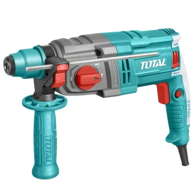 TOTAL 800W 2.5J SDS Plus Rotary Hammer Drill with 3 Drills 2 Chisels Extra Carbon Brushes & BMC Case TH308268