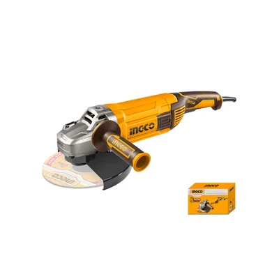 Ingco 230mm (9") 3000 Watt M14 Spindle Thread Size Angle Grinder With Auxiliary Handle & Carbon Brushes, 6300 RPM (AG30008)