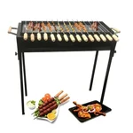 Heavy-Duty 88 cm Charcoal Standing Barbeque Grill with 15 Skewers