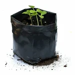 High Quality 51 micron UV Protected 8 inch x 8 inch Round Shape Black Grow Bag | Suitable for Gardening Purposes