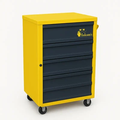 Hukums 890x640x410mm 5 Compartment Mobile Workshop Tool Storage Trolley Cart