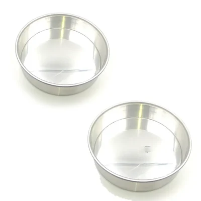 Combo of 8 inch and 9 inch Round Aluminium Cake Baking Mould Pan For Oven