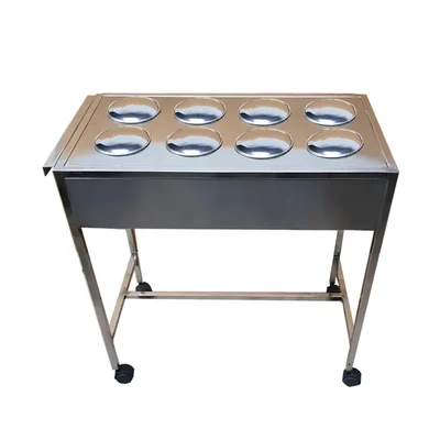 Commercial 8 Containers Stainless Steel Masala Trolley