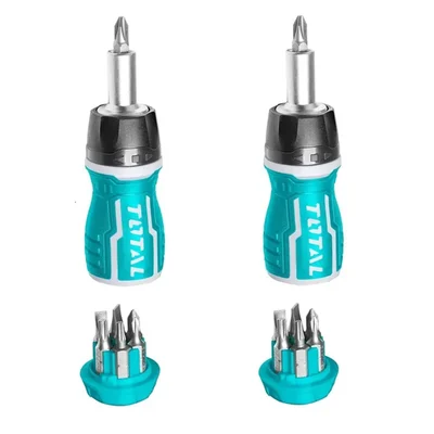 Total 8 in 1 Stubby Screwdriver Set (TACSDS1726) Pack of  2
