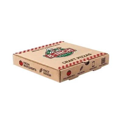 Pack of 25 | 8 Inch 3ply Cardboard Kraft Paper Printed Pizza Box for Food Safe Takeaway Packaging