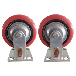 Suwas Trolley 2 Pieces  8 x 2 Inch Polyurethane 625 Kg Load Capacity Fixed  Caster Wheel | 6 Month Warranty