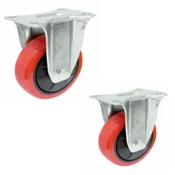 Prakash 8 Inch Fixed Type Medium Duty Castor Wheel (Pack Of 2)