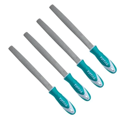 Total 8 Inch / 200 mm Flat Steel File (THT91186) Pack of 4