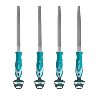 Total 8 Inch / 200 mm Half Round Steel File (THT91286) Pack of 4