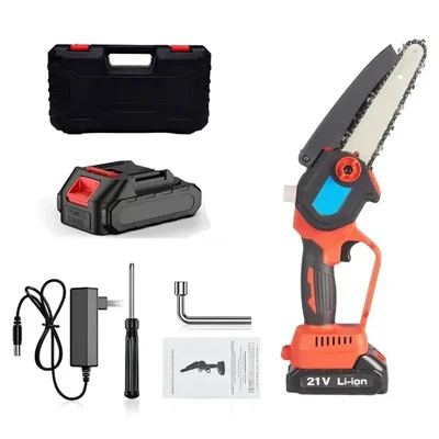 Zeyang Mini Cordless Chainsaw With Dual Battery (21V x 2) & 8 inch Guide Bar