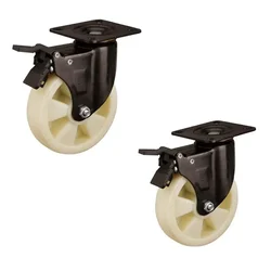 Prakash 8 Inch 2 pcs Heavy Duty Safety Break Type Swivel Caster Wheel