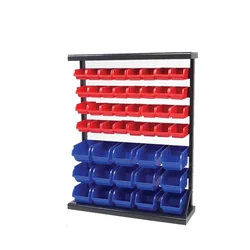 Suwas Trolley 8 Kg / Shelf Load Capacity Powder Coated Bin Storage Rack, 7 Shelves (47 Bins) (SU-BSR-005)
