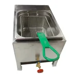 Commercial 8 Liter Gas Operated Deep Fryer with Basket, SS Body