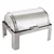 Stainless Steel 8 Ltr Rectangular Roll Top Chafing Dish with Stackable Stand
