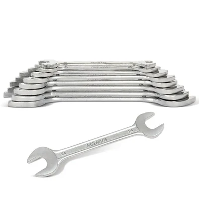 Freemans 8-Piece Chrome Vanadium Steel Double Open Ended Spanner Set for Professional Fastening DS08