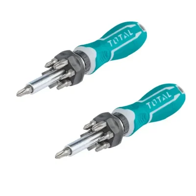 Total 8 pcs Ratchet Screwdriver Set (TACSD30086) Pack of 2