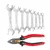 Globus Combo of 8 Pcs 6-7 to 20-22 Steel Double Open End Spanner Set and 8 inch Combination Plier (319)