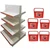 Premium Quality 8 Shelves (5 x 3 Feet) Center/Double Sided Gondola Rack With 25 Liter 5 Piece Shopping Basket Combo