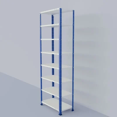 Alija 84 x 28 x 15 Inch 8 Shelves Multipurpose Storage Rack With Accessories ( Colour- Blue & Ivory)(Gauge-22 Gauge)