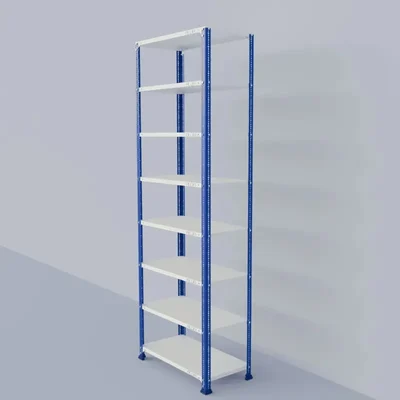 Alija 84 x 28 x 15 Inch 8 Shelves Multipurpose Storage Rack With Accessories ( Colour- Blue & Ivory)(Gauge-22 Gauge)