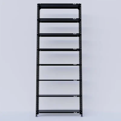 Alija 22 Gauge 30D x 120W x 300H Cm 8 Shelves Multipurpose Storage Rack With Accessories(Color-Black )