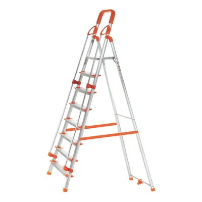 ProHome 8 Steps Foldable Aluminium Ladder With Hand Railing (LAD-WR-08) - 5 Year Warranty