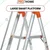 PROHOME 8 Step Foldable Aluminium Tool Tray Ladder for Home ( AQUA-LADD-08 APEX ) 5-Year Warranty