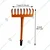 AGT 8 Teeth Metal Hand Cultivator Rake with Rubber Grip Handle