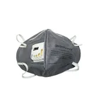 3M Unisex FFP1 Cool Flow Valved Grey Disposable Respirator Pack of 5 for Dust Pollution Protection 3M-9004-V