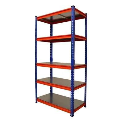 Blueboy 96 x 48 x 24 Inches 5 GI Shelves Boltless Adjustable Multipurpose Storage Rack (Red and Blue)