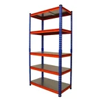 Blueboy 96 x 48 x 24 Inches 5 GI Shelves Boltless Adjustable Multipurpose Storage Rack (Red and Blue)