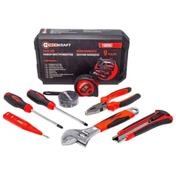 FORCEKRAFT 9 Piece Hand Tool Set – Multipurpose Kit for Home, Garage & Workshop Use with Carry Case (FK-1009C)