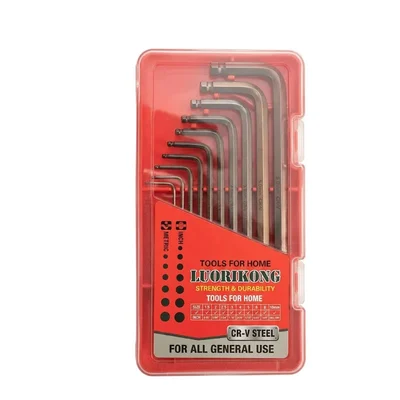 EVERTOOL 9pc S2 Steel Metric Allen Key Set 1.5-10mm 45-52 HRC Chamfered