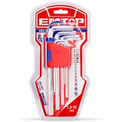 Emtop 9 Pcs Cr-V Steel Hex Key (EHKY1091)