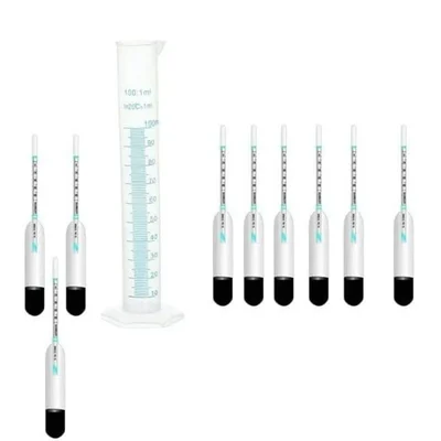 SBT Instruments 9pcs Milk Lactometer and 100ml Cylinder for Checking Milk Purity within a Minute