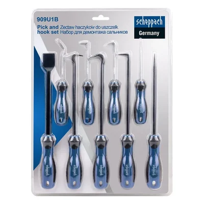 Scheppach 9 Piece Oil Seal Puller Hook Set , Universal Semi Professional Automotive Tool (Sch-909U1B)