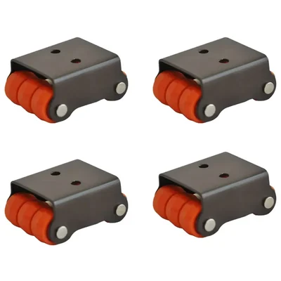 Ackwheel (A-17) Premium Quality Plate type 30mm Height Radius Flat Steel & Plastics Six Caster Wheel (Pack of 4)