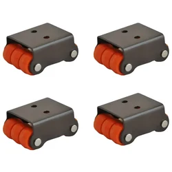 Ackwheel (A-17) Premium Quality Plate type 30mm Height Radius Flat Steel & Plastics Six Caster Wheel (Pack of 4)