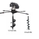 AIVA ITALY AV 1730, Tow Man Operated 4 Stroke 173 CC Earth Auger | Post Hole Digger Machine With 8 & 12 Inch Bit 