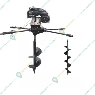 AIVA ITALY AV 1730, Tow Man Operated 4 Stroke 173 CC Earth Auger | Post Hole Digger Machine With 6 & 12 Inch Bit 